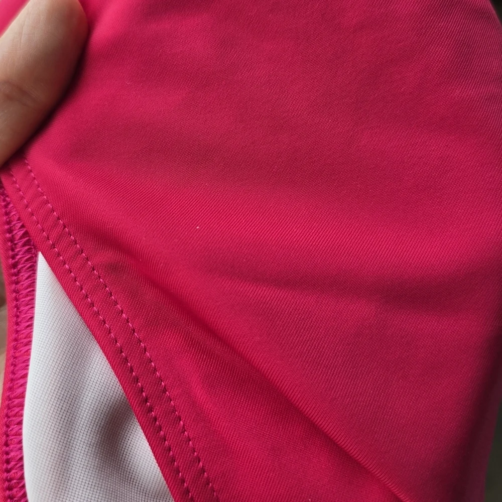 Lands' End▪️Raspberry Pink Bikini Swim Mid-Waist Full Coverage Bottoms